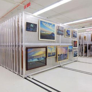 Art Rack Storage in the Painting Vault at the Canadian War Museum