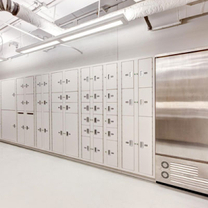 Evidence storage lockers with refrigeration unit