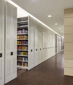 Library compact shelving
