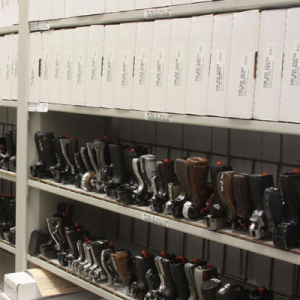 long term evidnece hand gun storage on shelves