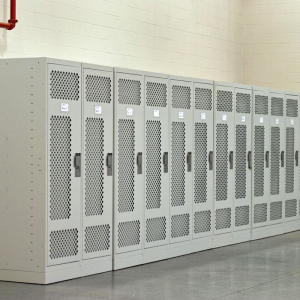 Single mesh door gear lockers at National Guard Locker room