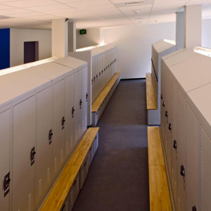 Ventilated secure storage lockers at police department