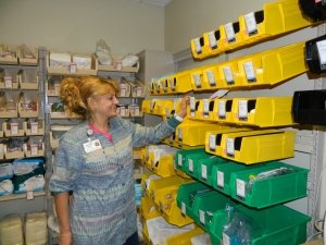 Medical supply storage at Columbus Community Hospital