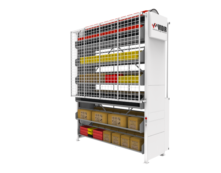 Vertical carousel systems provide controlled access through a single retrieval point and limit unauthorized access to stored items.