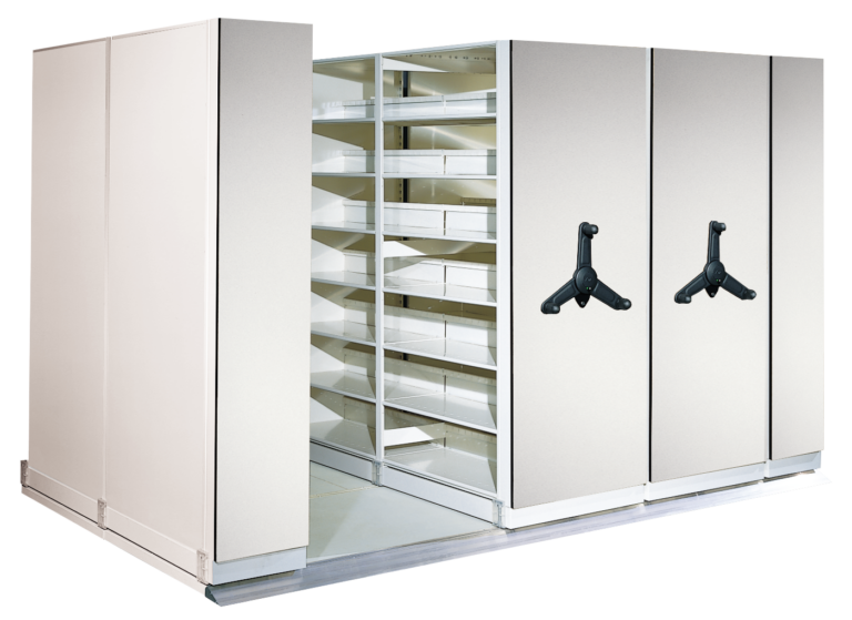 Systems can be customized with different shelving types and accessories in addition to manual, mechanical-assist or powered controls.